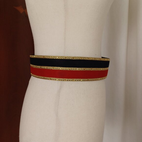 Vintage St. John Waist Belt, Gold Studded, Size 6/30" - Picture 4 of 7